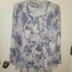 Qvc Logo layers gray and white mesh xxs cover up xs for the tank